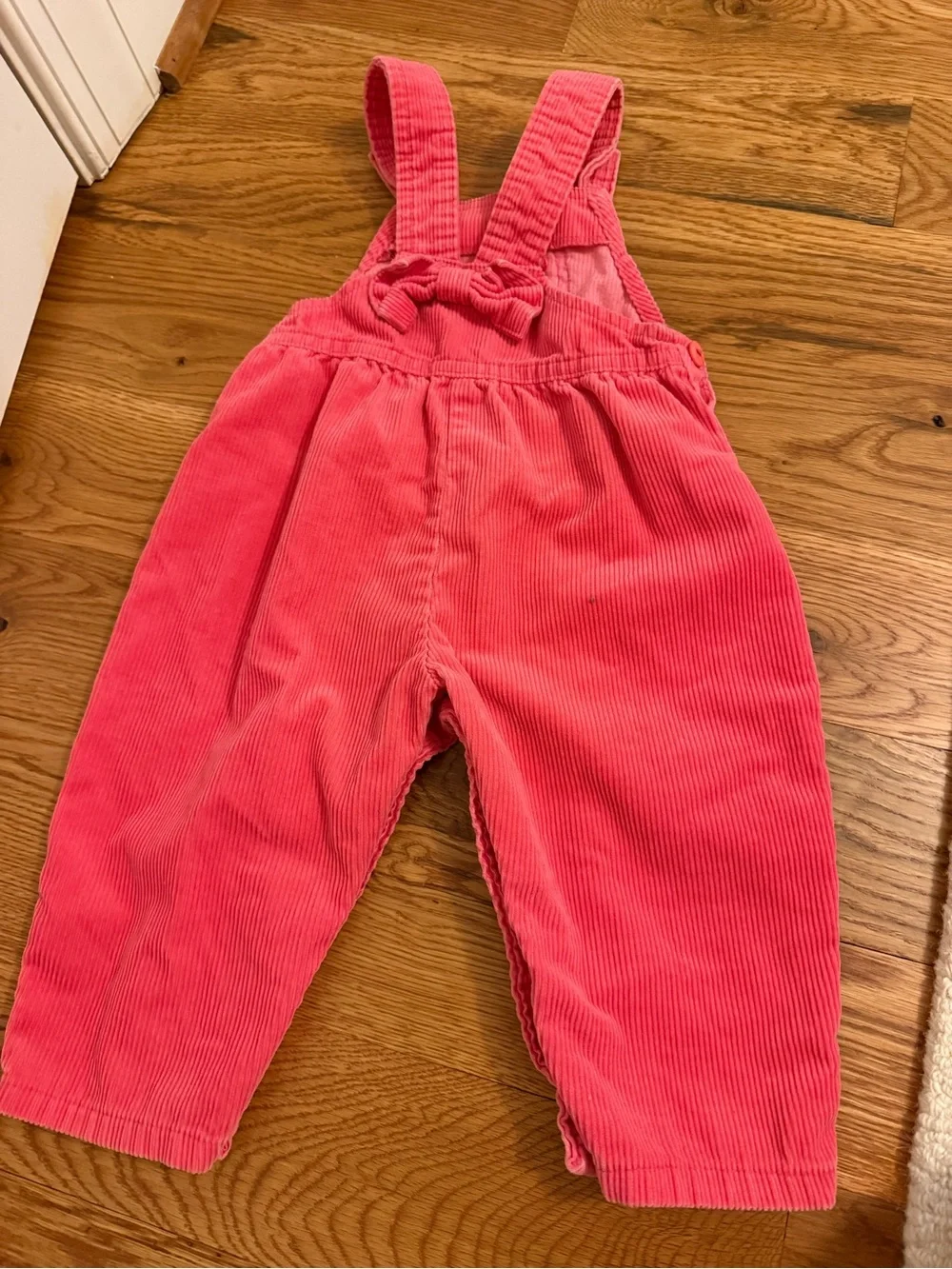 Vintage OshKosh B'Gosh Vestbak Corduroy Overalls Size 24M Girls USA Made Pink